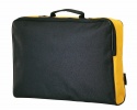 Черная сумка для документов с желтыми вставками