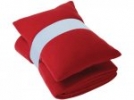 Красный плед флис с подушкой