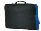 Черная сумка для документов с синими вставками