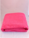 Розовое махровое полотенце